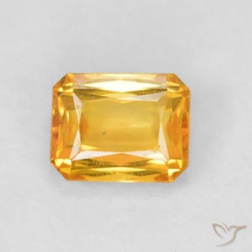 0.66ct Dark Orange-Gold Sapphire, Emerald Cut, 5x4 mm
