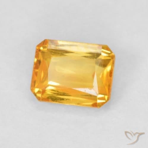 0.66ct Dark Orange-Gold Sapphire, Emerald Cut, 5x4 mm
