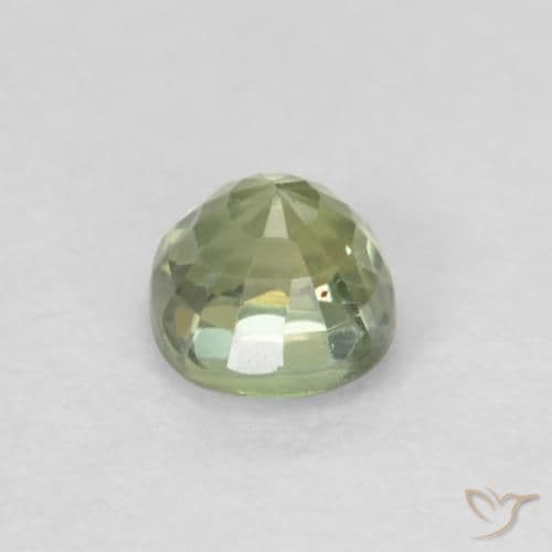 0.55ct Very Light Sage Green Sapphire, Cushion Cut, 4.2x4.1 mm