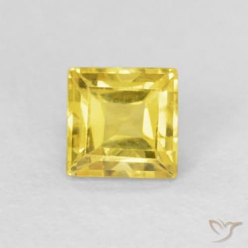 0.58ct Natural Yellowish Gold Sapphire, Square, 4.2x4.1 mm