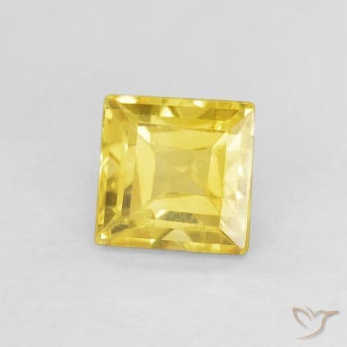 0.58ct Natural Yellowish Gold Sapphire, Square, 4.2x4.1 mm