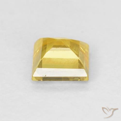 0.60ct Natural Medium Yellow Sapphire, Square, 4.4x4.3 mm