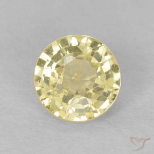 0.44ct Natural Warm Yellow Sapphire, Round Cut, 4.46 mm