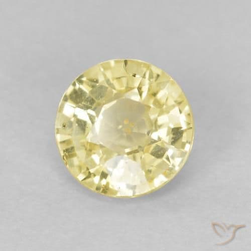 0.44ct Natural Warm Yellow Sapphire, Round Cut, 4.46 mm