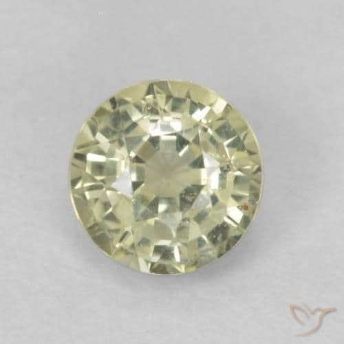 0.49ct Natural Light Yellow Sapphire, Round Cut, 4.48 mm