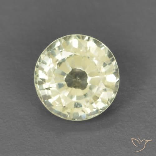 0.40ct Natural Light Yellow Sapphire, Round Cut, 4.23 mm