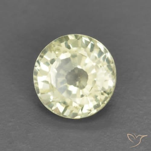 0.40ct Natural Light Yellow Sapphire, Round Cut, 4.23 mm
