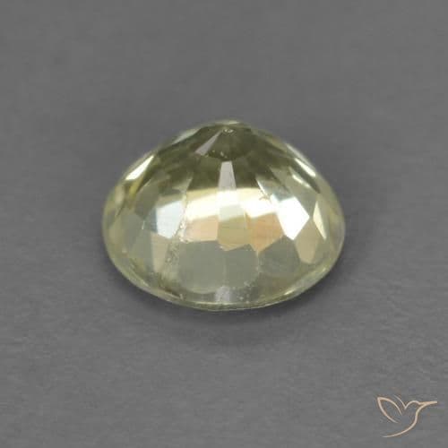 0.40ct Natural Light Yellow Sapphire, Round Cut, 4.23 mm