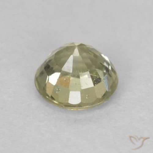 0.48ct Natural Light Yellow Sapphire, Round Cut, 4.33 mm