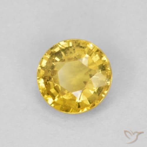 0.45ct Natural Light Gold Sapphire, Round Cut, 4.47 mm