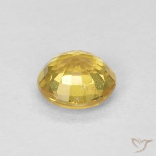 0.45ct Natural Light Gold Sapphire, Round Cut, 4.47 mm