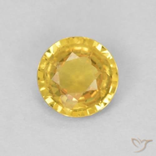0.39ct Natural Medium Golden Sapphire, Round Cut, 4.52 mm