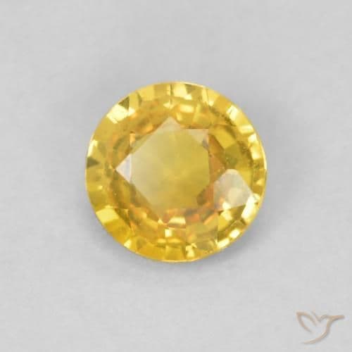 0.39ct Natural Medium Golden Sapphire, Round Cut, 4.52 mm