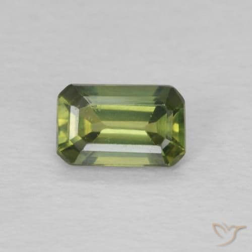 0.43ct Natural Earth Green Sapphire, Emerald Cut, 5.1x3.2 mm