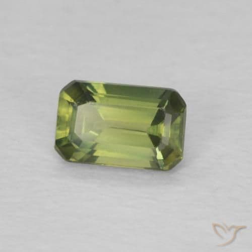 0.43ct Natural Earth Green Sapphire, Emerald Cut, 5.1x3.2 mm