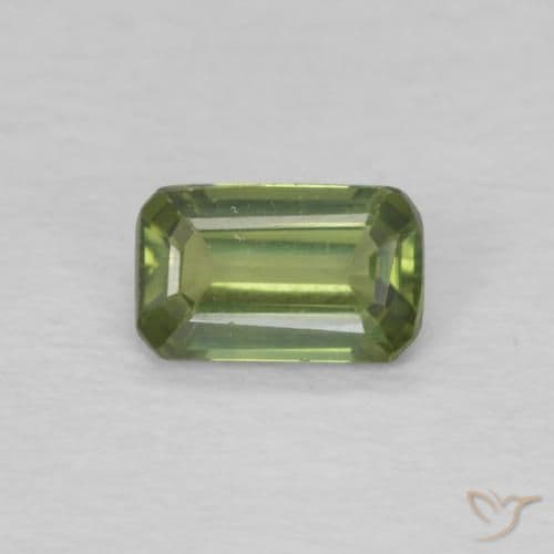 0.42ct Medium Dark-Green Sapphire, Emerald Cut, 5.2x3.2 mm