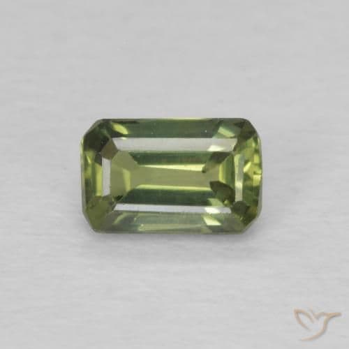 0.47ct Medium Green Sapphire, Emerald Cut, 5.1x3.3 mm