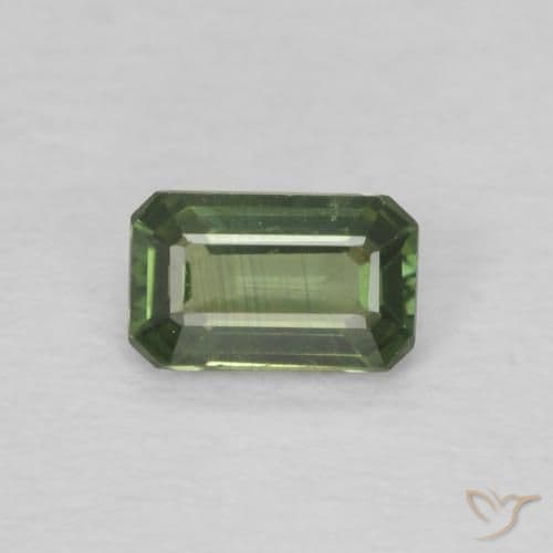0.40ct Natural Earth Green Sapphire, Emerald Cut, 5.1x3.2 mm