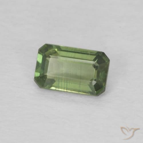 0.40ct Natural Earth Green Sapphire, Emerald Cut, 5.1x3.2 mm