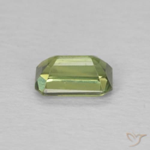 0.46ct Natural Warm Green Sapphire, Emerald Cut, 5.1x3.1 mm