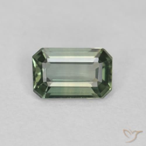 0.39ct Natural Green Sapphire, Emerald Cut, 5.2x3.3 mm