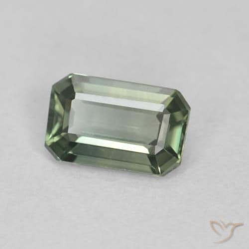 0.39ct Natural Green Sapphire, Emerald Cut, 5.2x3.3 mm