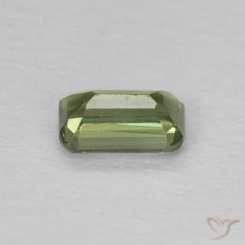 0.44ct Natural Warm Green Sapphire, Emerald Cut, 5.2x3.2 mm