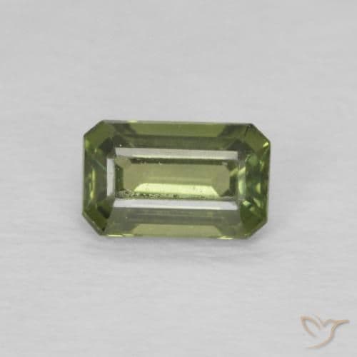 0.45ct Natural Warm Green Sapphire, Emerald Cut, 5.2x3.3 mm