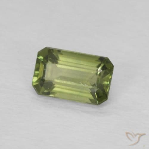 0.43ct Yellowish Green Sapphire, Emerald Cut, 5.2x3.2 mm