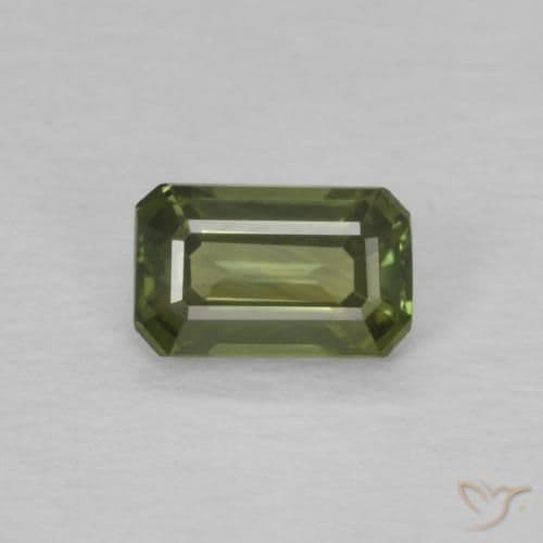 0.45ct Medium Green Sapphire, Emerald Cut, 5.1x3.2 mm