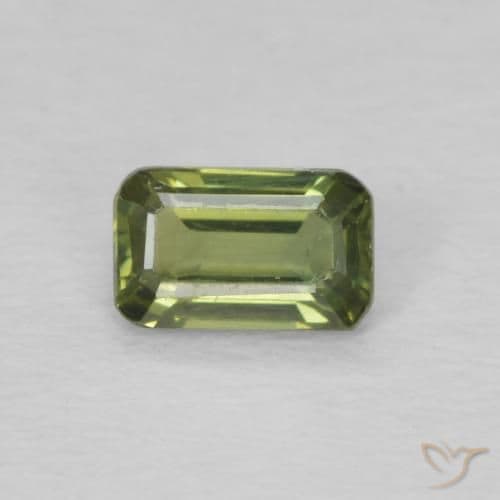 0.44ct Light Forest Green Sapphire, Emerald Cut, 5.1x3.2 mm