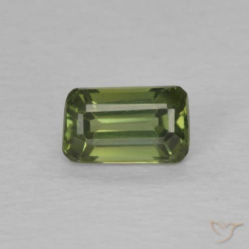 0.48ct Natural Deep Green Sapphire, Emerald Cut, 5.1x3.1 mm