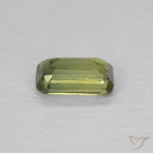 0.41ct Natural Warm Green Sapphire, Emerald Cut, 5.1x3.2 mm