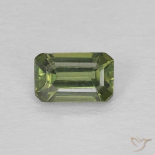 0.42ct Light Forest Green Sapphire, Emerald Cut, 5.1x3.3 mm