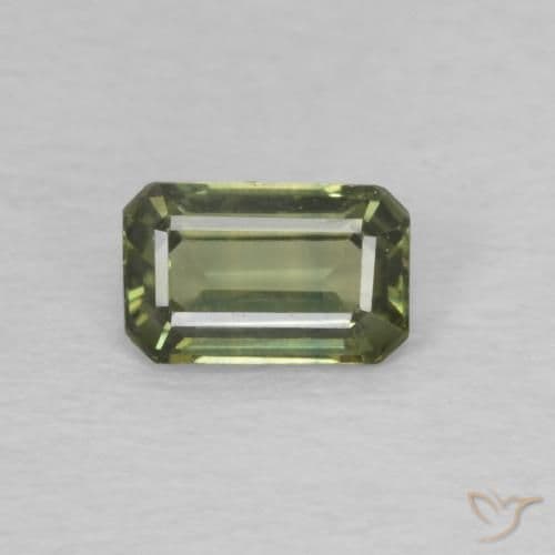 0.42ct Warm Forest Green Sapphire, Emerald Cut, 5.2x3.3 mm