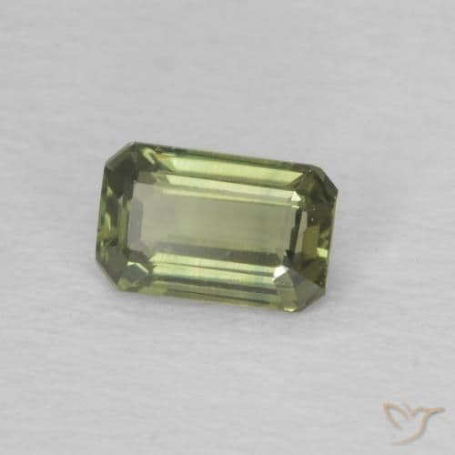 0.42ct Warm Forest Green Sapphire, Emerald Cut, 5.2x3.3 mm