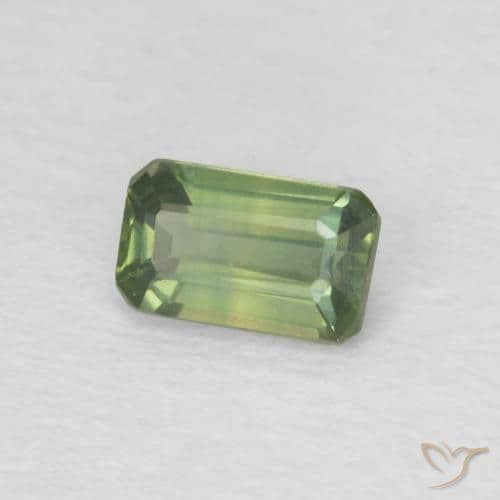 0.40ct Light Forest Green Sapphire, Emerald Cut, 5.1x3.1 mm