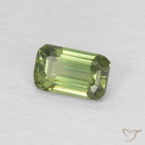 0.44ct Yellowish Green Sapphire, Emerald Cut, 5.1x3.2 mm