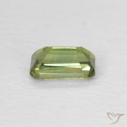 0.44ct Yellowish Green Sapphire, Emerald Cut, 5.1x3.2 mm