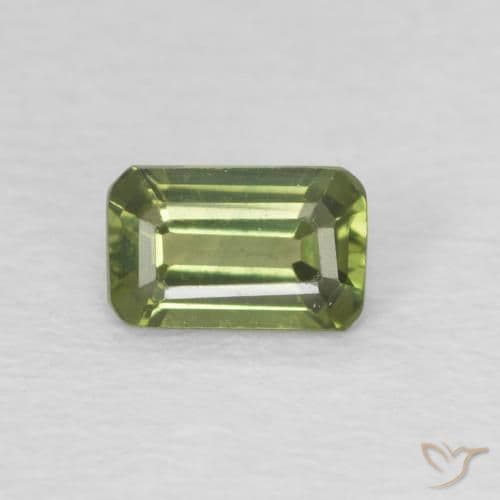 0.44ct Natural Green Sapphire, Emerald Cut, 5.1x3.2 mm
