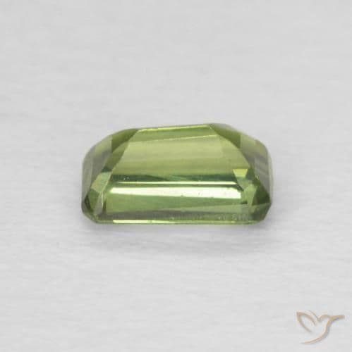 0.48ct Medium Light Green Sapphire, Emerald Cut, 5.2x3.3 mm