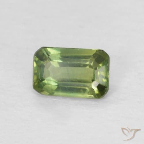 0.42ct Light Forest Green Sapphire, Emerald Cut, 5.1x3.3 mm