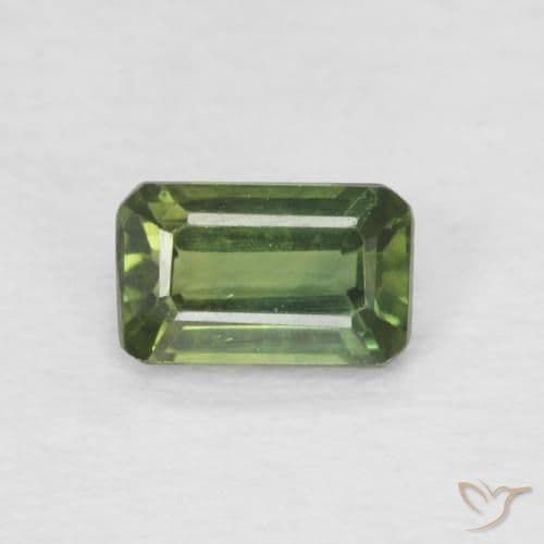 0.46ct Light Forest Green Sapphire, Emerald Cut, 5.2x3.2 mm