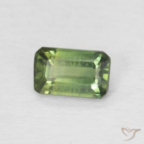 0.46ct Light Forest Green Sapphire, Emerald Cut, 5.2x3.2 mm