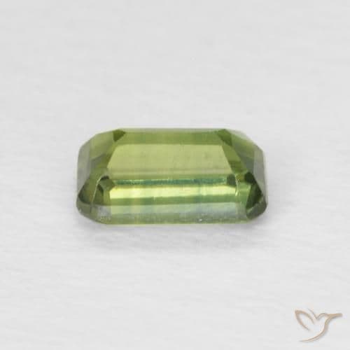 0.46ct Light Forest Green Sapphire, Emerald Cut, 5.2x3.2 mm