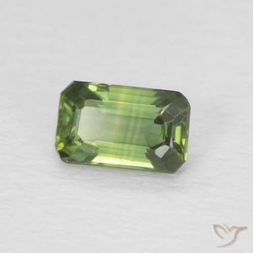 0.46ct Medium Light Green Sapphire, Emerald Cut, 5.1x3.2 mm