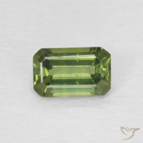 0.45ct Earthy Green Sapphire, Emerald Cut, 5.2x3.2 mm