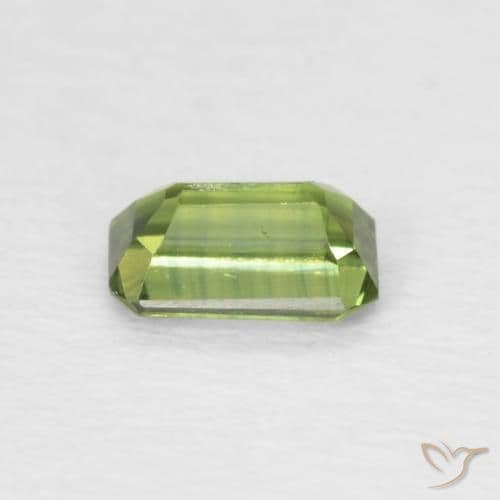 0.45ct Earthy Green Sapphire, Emerald Cut, 5.2x3.2 mm