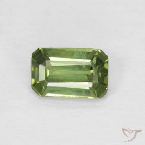 0.41ct Light Forest Green Sapphire, Emerald Cut, 5.1x3.3 mm