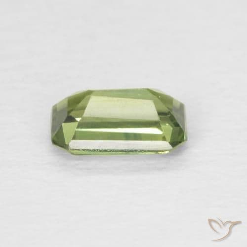0.42ct Natural Warm Green Sapphire, Emerald Cut, 5.2x3.3 mm